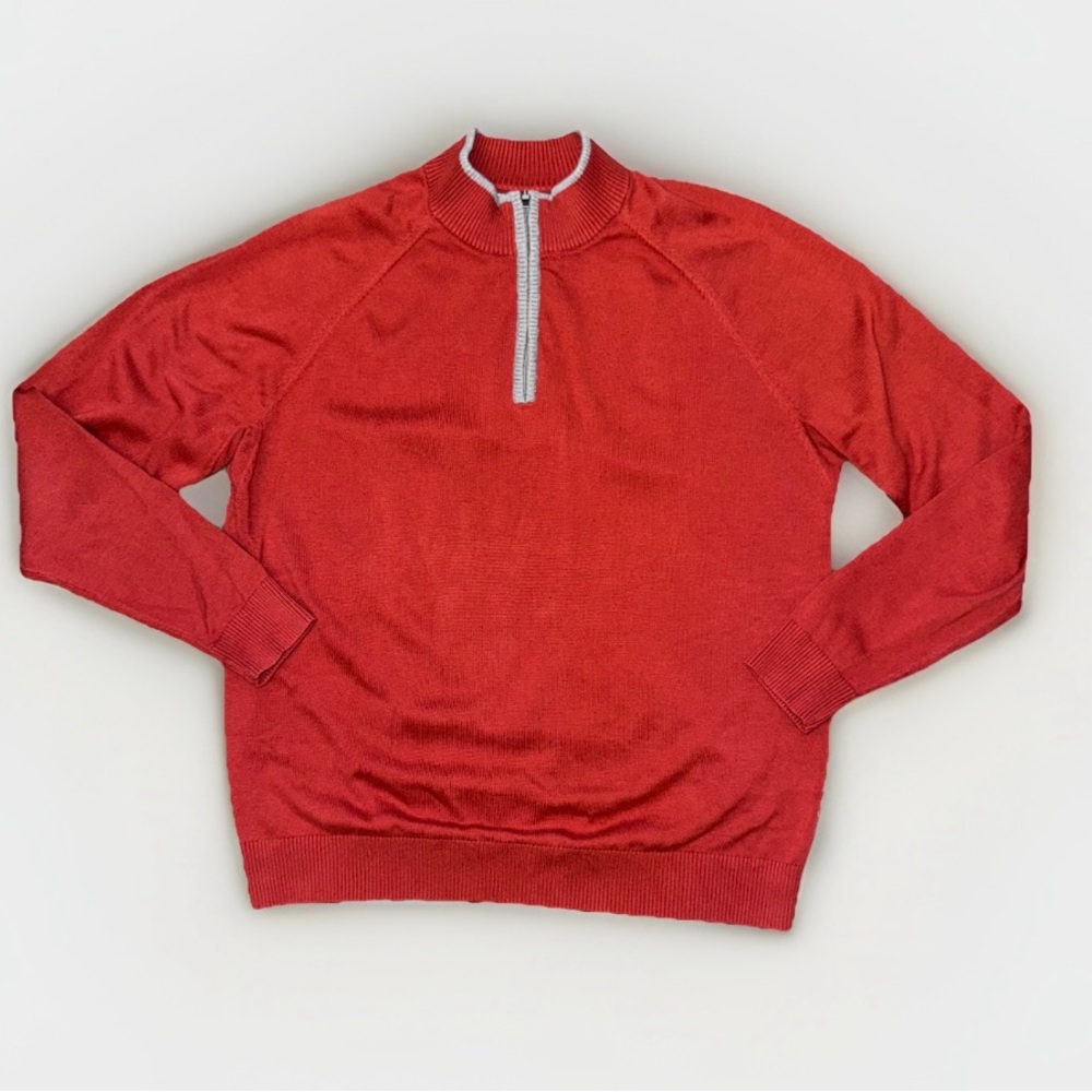 Duluth Trading Co Mockneck 1/4” Zip Burnt Orange Sweater